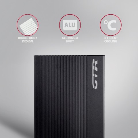 AXAGON USB-C 10Gbps RIBBED Box | EE25-GTR