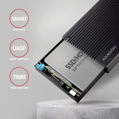 AXAGON USB-C 10Gbps RIBBED Box | EE25-GTR