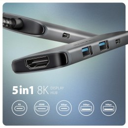 AXAGON USB-C 5Gbps 5in1 8K Hub | HMC-5H8K