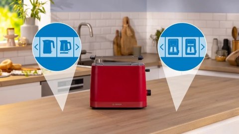 Bosch Compact Toaster | TAT3M124 MyMoment | Number of slots 2 | Housing material Plastic | Red