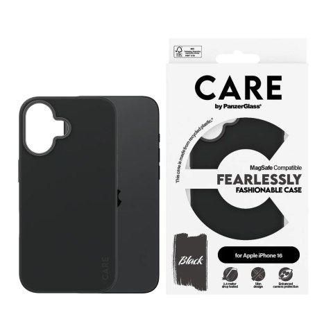 CARE by PanzerGlass Case Fashion Black MagSafe iPhone 16 | CARE