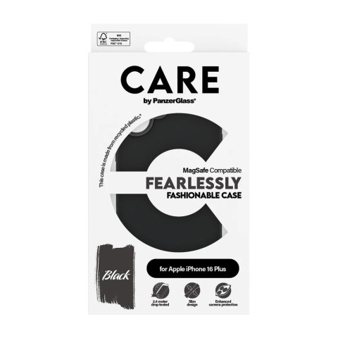 CARE by PanzerGlass Case Fashion Black MagSafe iPhone 16 Plus | CARE