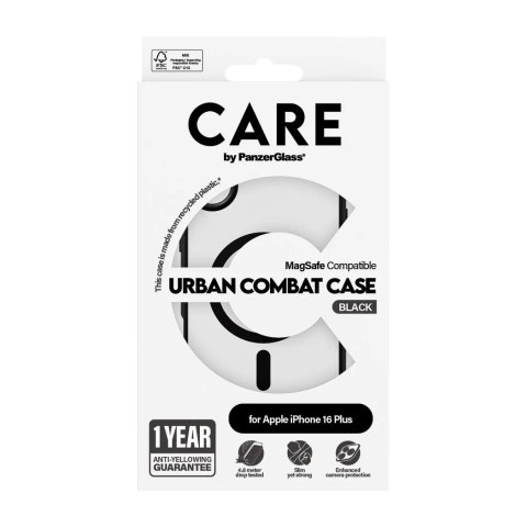 CARE by PanzerGlass Case Flagship Urban Combat Black MagSafe iPhone 16 Plus | CARE