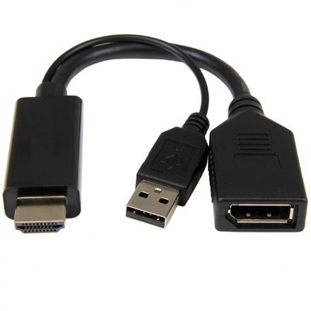 Cablexpert | Adapter wideo | 19-pinowe HDMI typu A | 4-pinowe USB typu A (tylko zasilanie) | Męskie | 20-pinowe DisplayPort | Że