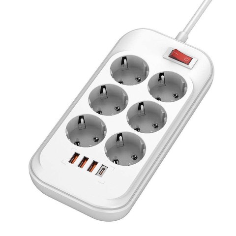 ColorWay CW-CHE64PDW | Gniazdo zasilania z USB | 2 m | Biały