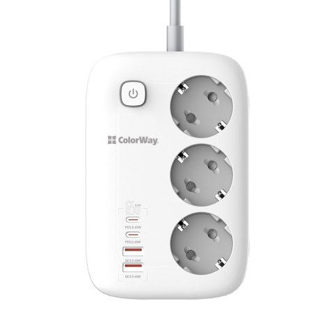 ColorWay Power Socket | CW-CHE34PDW