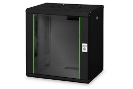 Digitus | Szafka naścienna | DN-19 12-U-SW | Czarny | Stopień ochrony IP: IP20; Drzwi przednie: Drzwi szklane, otwierane pojedyn