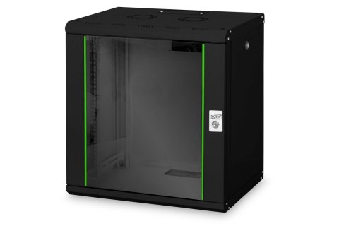 Digitus | Szafka naścienna | DN-19 12-U-SW | Czarny | Stopień ochrony IP: IP20; Drzwi przednie: Drzwi szklane, otwierane pojedyn