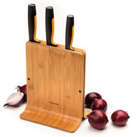 Fiskars Functional Form Bamboo Case for knives 1057553 Plastic Knife 3 pc(s) Dishwasher proof