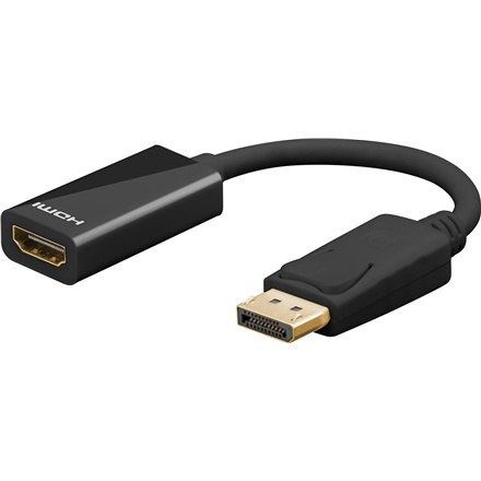 Goobay | Adapter DisplayPort | 19-pinowe HDMI typu A | żeńskie | 20-pinowe DisplayPort | męskie | czarne | 0,1 m