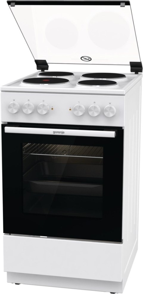Gorenje Cooker | GE5A21WH | Hob type Electric | Oven type Electric | White | Width 50 cm | Grilling | Depth 59.4 cm | 68 L