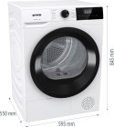 Gorenje Dryer Machine | DHNE82 | Energy efficiency class Class A++ | Front loading | 8 kg | LED | Depth 55 cm | White