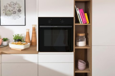 Gorenje Oven | BO6615E01B | 60 L | Electric | EnamelClean | Push pull buttons | Height 59.5 cm | Width 59.5 cm | Stainless steel
