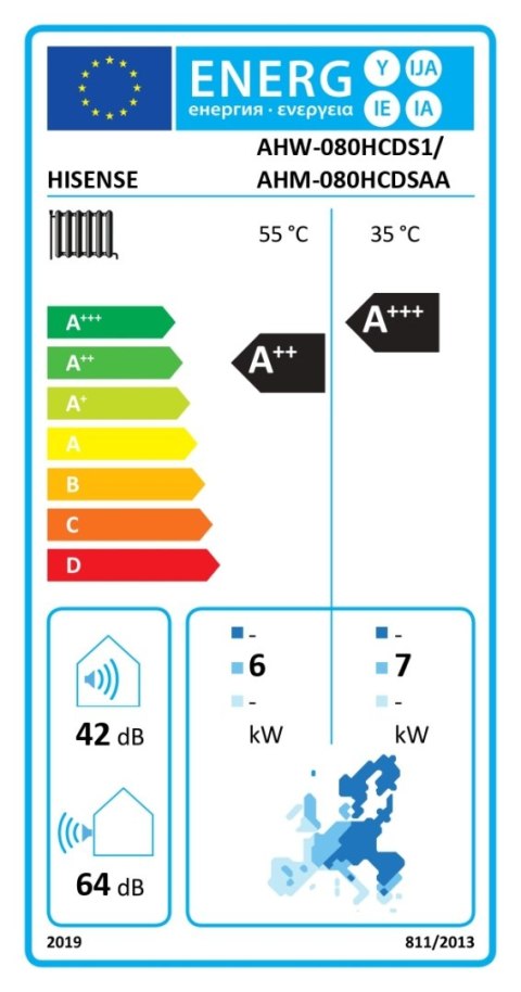Hisense | AHM-080HCDSAA | Hi-Therma 8 kw pompa ciepła typu Split Jednostka wewnętrzna