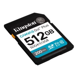 Kingston | Canvas Go! Plus | 512 GB | SD | Flash memory class Class 10, UHS-I, U3, V30