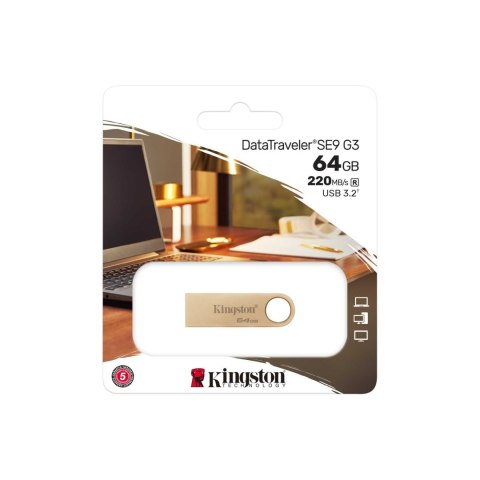 Kingston DataTraveler SE9 G3 | 64 GB | USB 3.2 | Gold