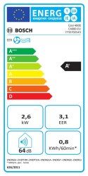 Klimatyzator przenośny Bosch | Cool 4000 | Odpowiedni do pomieszczeń o kubaturze do 35 m³ | Biały/czarny