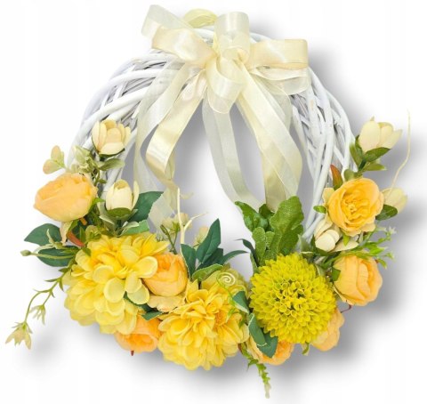 WIKLINOWY WIANEK KWIATOWY STROIK NA DRZWI WIOSENNY LETNI