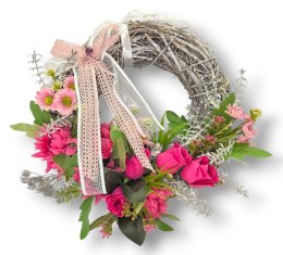 WIKLINOWY WIANEK KWIATOWY WIOSENNY LETNI STROIK DO DOMU NA DRZWI