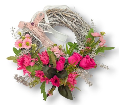 WIKLINOWY WIANEK KWIATOWY WIOSENNY LETNI STROIK DO DOMU NA DRZWI