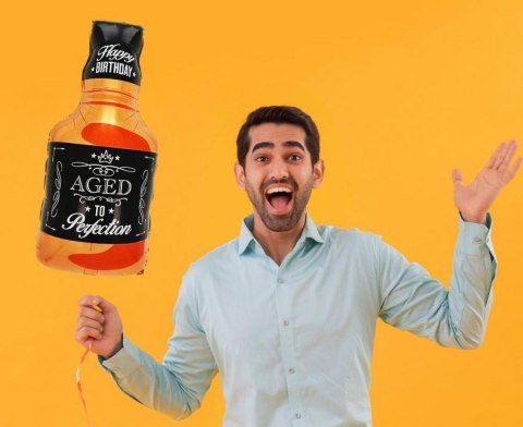 Balon foliowy urodzinowy, Butelka Whisky, 86x44cm