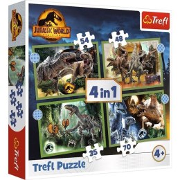 Trefl: Puzzle 4w1 - Groźne dinozaury