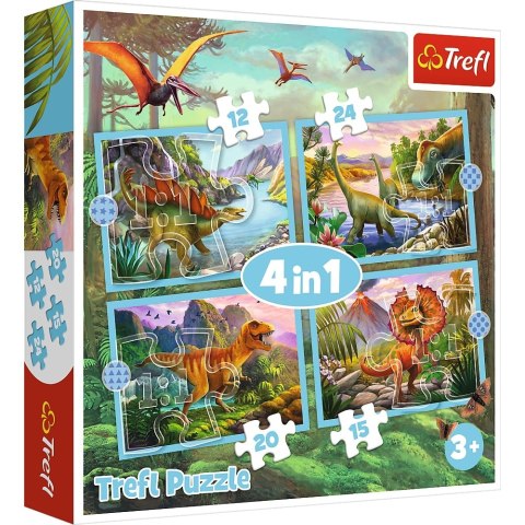 Trefl: Puzzle 4w1 - Wyjątkowe dinozaury