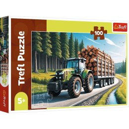 Trefl: Puzzle 100el. - Ciągnik leśny