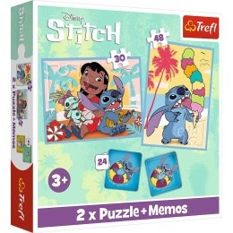 Trefl: Puzzle 2w1 - (30,48el.) + memos - Wesoły dzień Lilo i Stitch