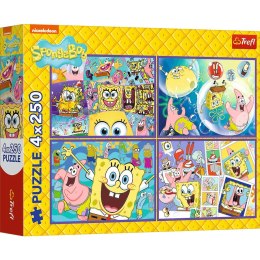 Trefl: Puzzle 4x250el. - Szalony świat Sponge Boba