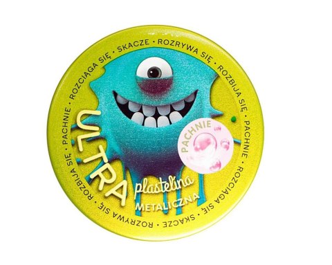 Ultra Plastelina Pachnąca - ciemnozielona metaliczna, zapach gumy balonowej, żółta puszka