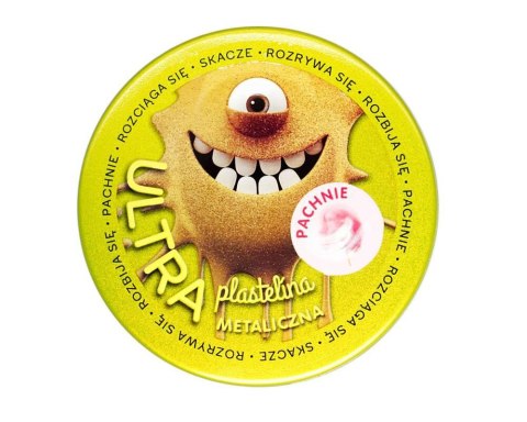 Ultra Plastelina Pachnąca - złota metaliczna, zapach waty cukrowej, żółta puszka