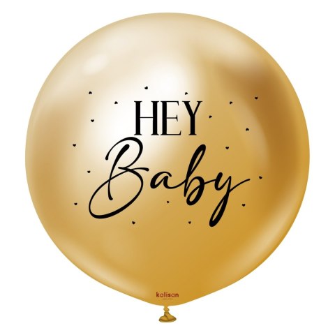 Balon foliowy, Mirror Gold, Black Print, 36 cali, 1 sztuka.
