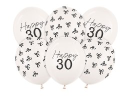 Balony 30 cm, zestaw na 30 urodziny, Pastel Off-white