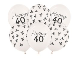 Balony 30 cm, zestaw na 40 urodziny, Pastel Off-white