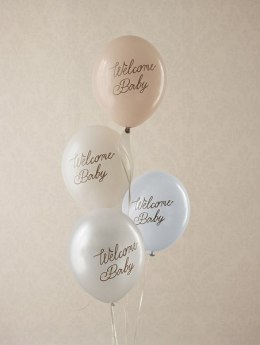 Balony, Welcome Baby, mix niebieski, 30cm, 6 szt.