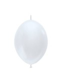 Balony z łącznikiem perłowe, białe, Pearl White, 15cm, 50szt.
