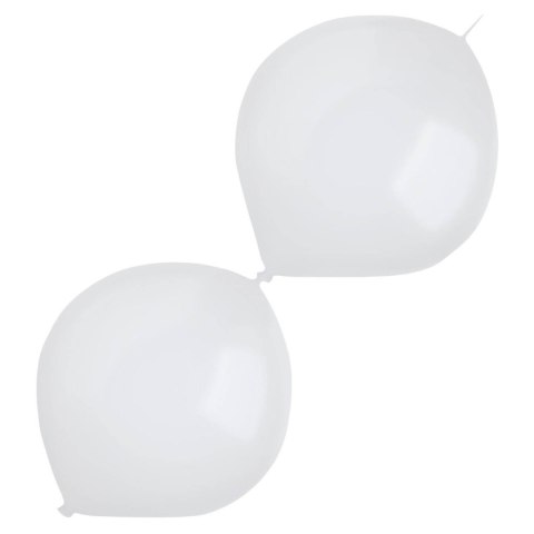 Balony z łącznikiem perłowe, białe, Pearl White, 15cm, 50szt.