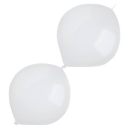 Balony z łącznikiem perłowe, białe, Pearl White, 30cm, 50szt.