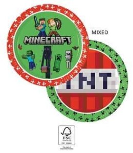 Talerzyki papierowe Minecraft , 23cm, 8 szt