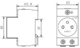 Gniazdo modułowe, na szynę DIN TH-35, do rozdzielnicy Noark Ex9DS-F 106194