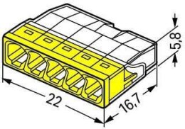 Szybkozłączka DRUT 5x 0,5-2,5mm2 WAGO 2273-205 (Paczka 100szt.)
