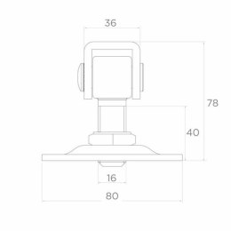 Zawias PSG 61.018 z szyldem 80x80x3mm - gwint M16 (regulowany)