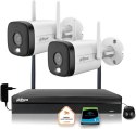 Zestaw monitoringu IP Dahua 2 Kamery WI-FI 5MPx aktywne odtraszanie LED IR do 30m