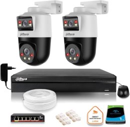 Zestaw monitoringu IP Dahua 2 kamery obrotowe 2MP+2MP z dyskiem 1TB