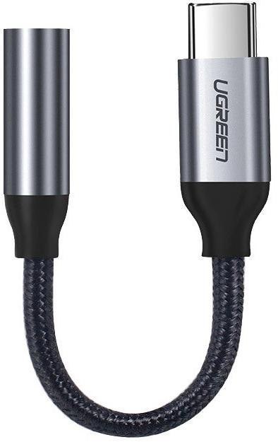 Ugreen przejściówka do słuchawek z 3,5 mm mini jack na USB Typ C 10 cm szary