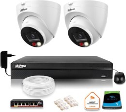ZESTAW 2 Kamery IP Dahua 8mpx IPC-HDW1839T-A-IL-0280B-S6 + DYSK