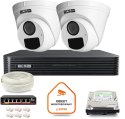 Zestaw monitoringu IP BCS Basic 2x Kamera BCS-B-EIP15FR3(2.0) Rejestrator z dyskiem