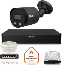 Zestaw monitoringu IP BCS Point 1x Kamera BCS-P-TIP28FWR3L2-Ai2-G Rejestrator z dyskiem