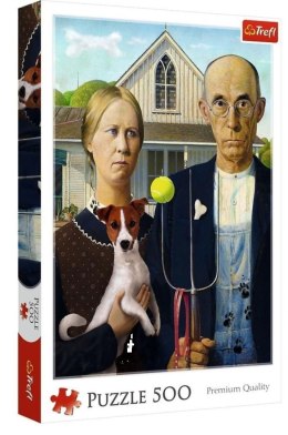 Trefl: Puzzle 500el. - American Gothic: Psia Edycja